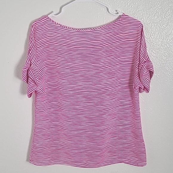 Banana Republic Pink & White Stripe Short Sleeve Top, Size Small - Picture 4 of 6